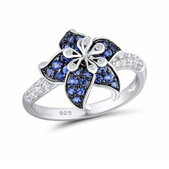 New 925 Sterling silver Flower cute Ring - Picture 2 of 7